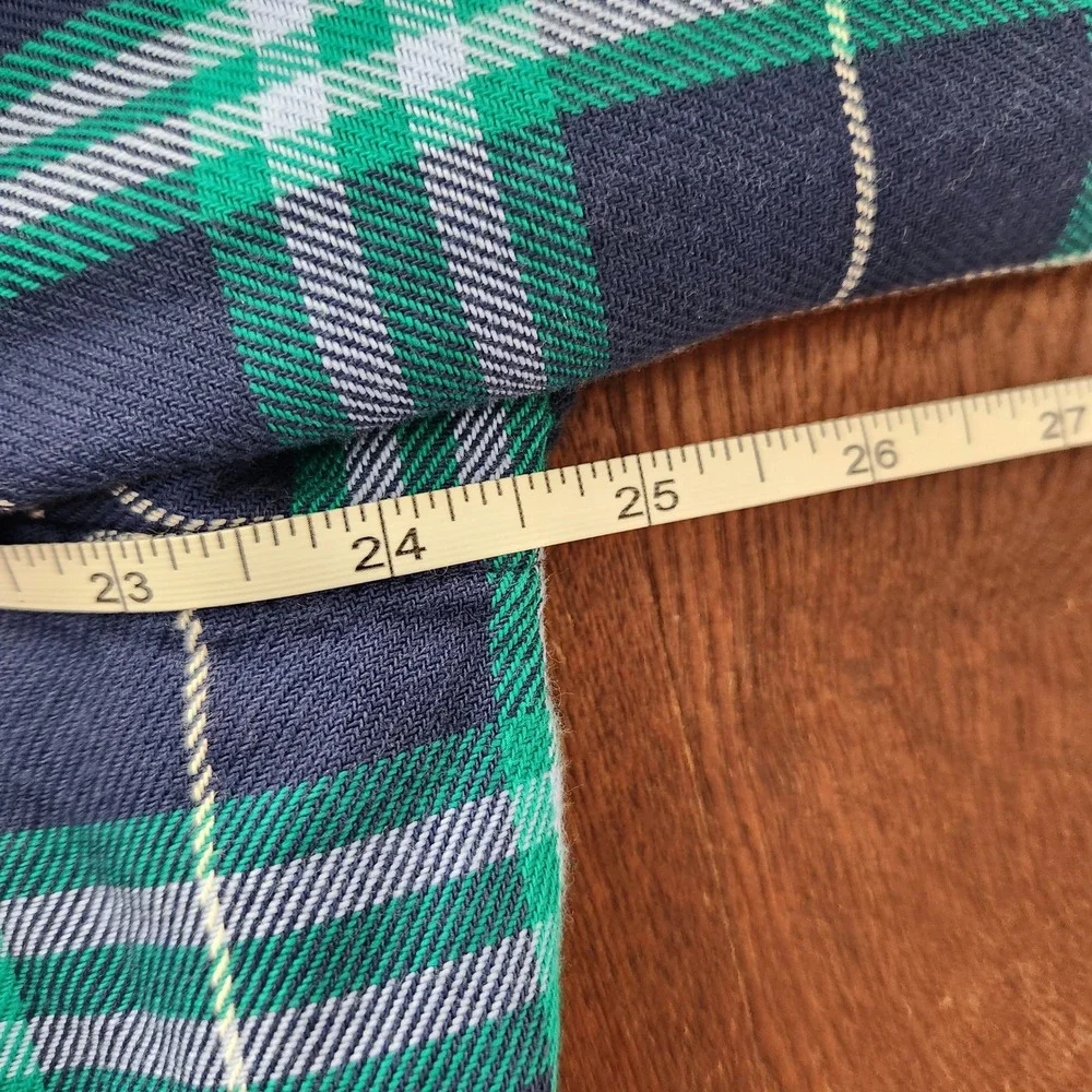 L.L. Bean Lined Flannel plaid Blue & Green Womens‎ XL